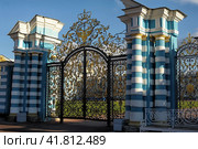 Golden gates of catherine's palace in Tsarskoe Selo, Russia (2013 год). Редакционное фото, фотограф Анна Кривицкая / Фотобанк Лори