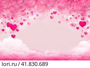 Artistic representation of a pink heart background. Стоковое AI-изображение, AI-художник Галина Царькова / Фотобанк Лори