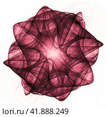 Beautifully curved lines overlap and intersect to create a red-brown flower-shaped pattern on a white background. 3D rendering. 3D illustration. Стоковая иллюстрация, иллюстратор Бузмакова Светлана / Фотобанк Лори