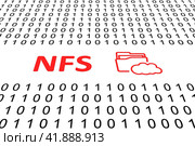 NFS concept binary code 3d illustration. Стоковая иллюстрация, иллюстратор Максим Иванов / Фотобанк Лори