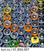 Salt and alkaline batteries, source of energy for portable technology. AAA and AA batteries. Стоковое фото, фотограф Леонид Еремейчук / Фотобанк Лори