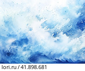 A simple pattern with abstract ocean painting with wavy water shades. Generated by AI. Стоковое AI-изображение, AI-художник Ярославский Максим / Фотобанк Лори