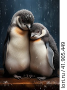 Two little penguins,Generative AI. Стоковое AI-изображение, AI-художник Анна Кривицкая / Фотобанк Лори