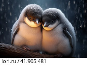 Two little penguins,Generative AI. Стоковое AI-изображение, AI-художник Анна Кривицкая / Фотобанк Лори