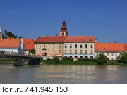 Ptuj, Slovenia - 29 Apr 2018: The view on center of Ptuj, Slovenia. Стоковое фото, фотограф Сергей Стрелков / Фотобанк Лори