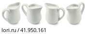 Set of small milk jars or creamers isolated on white background. Стоковое фото, фотограф Катерина Ковалева / Фотобанк Лори