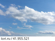 Summer blue sky cloud gradient light white background. beauty bright cloud cover in the sun calm winter air background .spring wind. Стоковое фото, фотограф Ирина Михайличенко / Фотобанк Лори