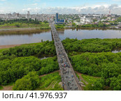 Вид с высоты на Великорецкий крестный ход (аэросъемка 2019 года) Стоковое фото, фотограф Владислав Самошкин / Фотобанк Лори