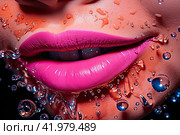 Glamorous Pink Glitter: Intense Hyperrealistic Art. Стоковое AI-изображение, AI-художник Ярославский Максим / Фотобанк Лори