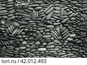 Texture of gray round stacked stones. Стоковое фото, фотограф Евдокимов Максим / Фотобанк Лори