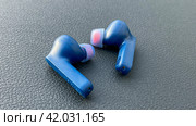 Moscow January 20 2024, JBL Wireless Earbuds. JBL Blue color Tune 230NC TWS Bluetooth wireless earphones\earbuds. Редакционное фото, фотограф Скрипачев Антон / Фотобанк Лори