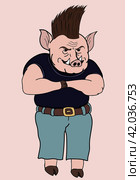 Злой свин / angry boar. Стоковая иллюстрация, иллюстратор Александр Паньков / Фотобанк Лори
