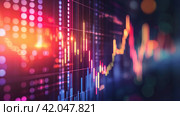 Luminous stock chart. Стоковое AI-изображение, AI-художник Кирилл Черезов / Фотобанк Лори