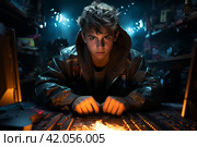 Teenager playing computer game gambling addiction, addiction  Generative AI. Стоковое AI-изображение, AI-художник Анна Кривицкая / Фотобанк Лори