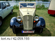 WERDER (HAVEL), GERMANY - MAY 20, 2023: The sub compact car DKW F5 K Reichsklasse, 1936. Oldtimer - Festival Werder Classics 2023. Редакционное фото, фотограф Sergey Kohl / Фотобанк Лори