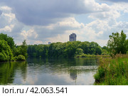 Вид на Чистый залив со стороны Строгинского затона. Стоковое фото, фотограф Александр К / Фотобанк Лори