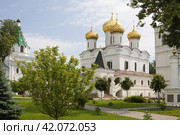 Вид в Ипатьевском монастыре с Троицким собором. Город Кострома (2014 год). Стоковое фото, фотограф Солодовникова Елена / Фотобанк Лори