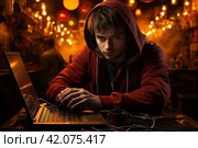 Teenager playing computer game gambling addiction, addiction  Generative AI. Стоковое AI-изображение, AI-художник Анна Кривицкая / Фотобанк Лори