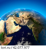 Beautiful Earth - Arabian Peninsula and India from space. Стоковая иллюстрация, иллюстратор Антон Балаж / Фотобанк Лори