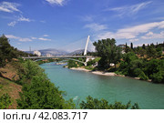 Podgorica, Montenegro - 07 May 2018: The bridge in Podgorica city, Montenegro. Редакционное фото, фотограф Сергей Стрелков / Фотобанк Лори