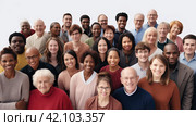 There is strength in unity. A group of colleagues stand together in a group and look at the camera. Стоковое AI-изображение, AI-художник Ярославский Максим / Фотобанк Лори