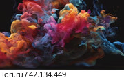 Multicolor powder explosion on black background. Стоковое AI-видео, аниматор Виктория Кольцова / Фотобанк Лори