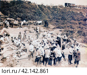 Русский военный лагерь в Маньчжурии во время русско-японской войны. 1904 год. Редакционное фото, фотограф Сергей Елизарьев / Фотобанк Лори