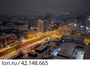 Екатеринбург. Красивый городской пейзаж ночью в районе улиц Щорса и 8-ого марта . Стоковое фото, фотограф Сергеев Валерий / Фотобанк Лори