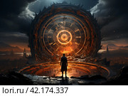 Portals of magical power holographic stargates space hyperspace,Generative AI. Стоковое AI-изображение, AI-художник Анна Кривицкая / Фотобанк Лори