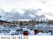 Москва,Парк "Зарядье" заметенный снегом (2021 год). Редакционное фото, фотограф Валерий Леонидович / Фотобанк Лори