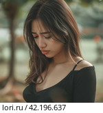 Beautiful woman crying out of anguish. Стоковое AI-изображение, AI-художник Кирилл Черезов / Фотобанк Лори