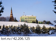Казанский Кремль зимним днем. Казань, Республика Татарстан, Россия (2024 год). Редакционное фото, фотограф Natalia Sidorova / Фотобанк Лори