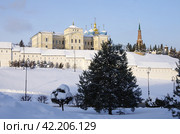 Казанский Кремль зимним днем. Казань, Республика Татарстан, Россия (2024 год). Редакционное фото, фотограф Natalia Sidorova / Фотобанк Лори