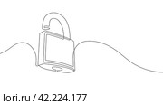 Security lock.Continuous line drawing of padlock. Стоковое видео, видеограф Александр Трофимович / Фотобанк Лори