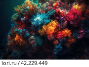 Coral reef closeup colorful. Generate Ai. Стоковое AI-изображение, AI-художник Иван Рябоконь / Фотобанк Лори