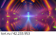 Abstract Tunnel in Neon Light: A Path to a Mysterious Dimension. Стоковое AI-видео, аниматор Юрий Поздников / Фотобанк Лори