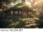 Hobbit house. Generate AI. Стоковое AI-изображение, AI-художник Иван Рябоконь / Фотобанк Лори