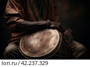 Man drum folk. Generate Ai. Стоковое AI-изображение, AI-художник Иван Рябоконь / Фотобанк Лори