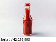 Glass bottle ketchup studio. Generate Ai. Стоковое AI-изображение, AI-художник Иван Рябоконь / Фотобанк Лори