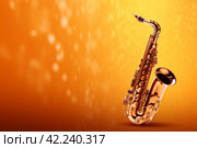 Saxophone instrument. Generate Ai. Стоковое AI-изображение, AI-художник Иван Рябоконь / Фотобанк Лори