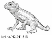Coloring book lizard. Generate Ai. Стоковое AI-изображение, AI-художник Иван Рябоконь / Фотобанк Лори