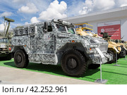 Специальная полицейская машина СПМ-3 ВПК-3924 "МЕДВЕДЬ" на выставке Международного военно-технического форума "Армия-2020". Парк "Патриот", Одинцово, Московская область, Россия. Редакционное фото, фотограф Наталья Волкова / Фотобанк Лори