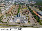 Вид с высоты на Деревню Универсиады в Казани (аэросъемка 2022 года) Стоковое фото, фотограф Владислав Самошкин / Фотобанк Лори