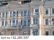 Бывший доходный дом Хомяковых, 1899 года постройки. 1-я Тверская-Ямская улица, 2. Город Москва (2013 год). Стоковое фото, фотограф lana1501 / Фотобанк Лори