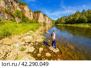 wonderful beautiful rocks of the big ay pristes on a summer sunny day. Стоковое фото, фотограф Акиньшин Владимир / Фотобанк Лори