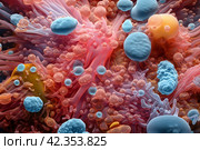 Dynamic Colorful microbiome. Generate Ai. Стоковое AI-изображение, AI-художник Иван Рябоконь / Фотобанк Лори