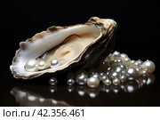 Fragile Pearls mussel shells. Generate ai. Стоковое AI-изображение, AI-художник Иван Рябоконь / Фотобанк Лори