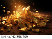 Enticing Pile of gold nuggets. Generate ai. Стоковое AI-изображение, AI-художник Иван Рябоконь / Фотобанк Лори