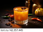 Nutritious Pumpkin drink glass organic. Generate Ai. Стоковое AI-изображение, AI-художник Иван Рябоконь / Фотобанк Лори