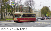Трамвай ЛМ-68М2 (мод. СПб ГЭТ) №3603, маршрут №40, Финляндский проспект / Большой Сампсониевский проспект, Санкт-Петербург (2016 год). Редакционное фото, фотограф Алексей Иванов / Фотобанк Лори